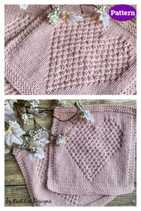 I Heart You Dishcloth Knitting Pattern