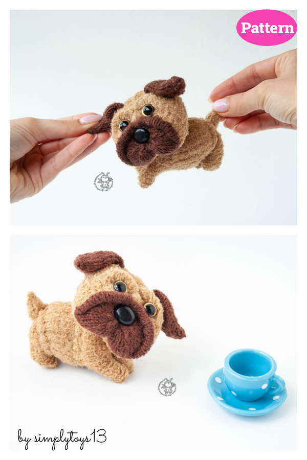 Mini puppy Pug Knitting Pattern