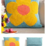 Mod Flower Pillow Free Knitting Pattern