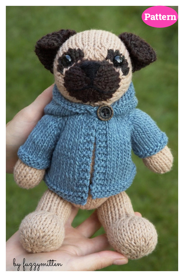 Pug with Anorak Knitting Pattern