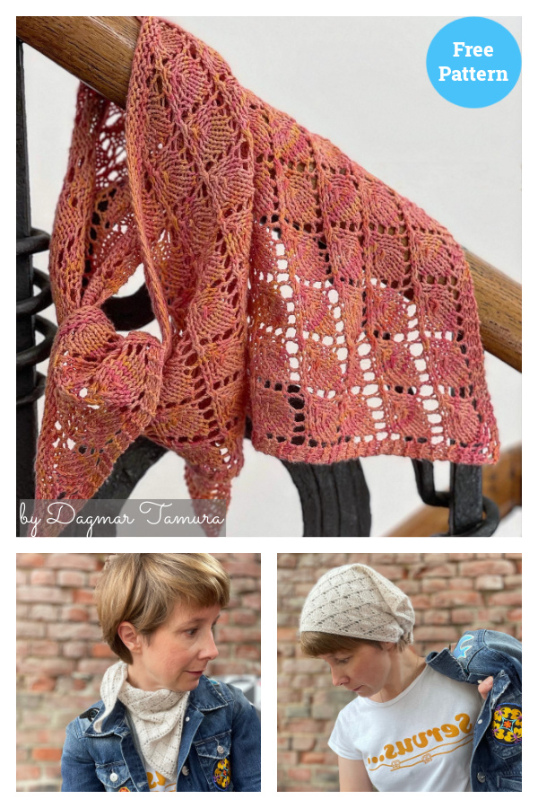 Rose Petal Bandana Free Knitting Pattern 