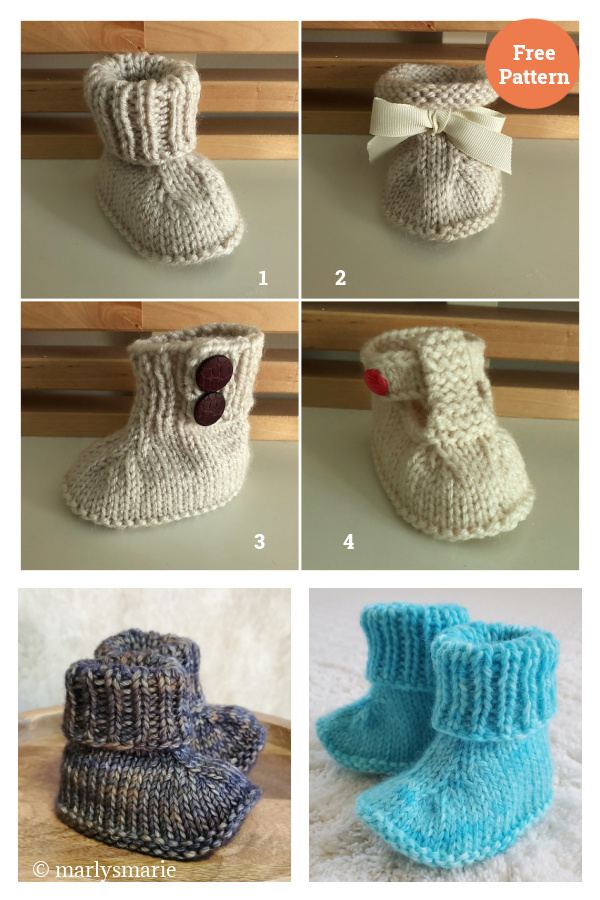 Seamless Baby Booties Free Knitting Pattern 