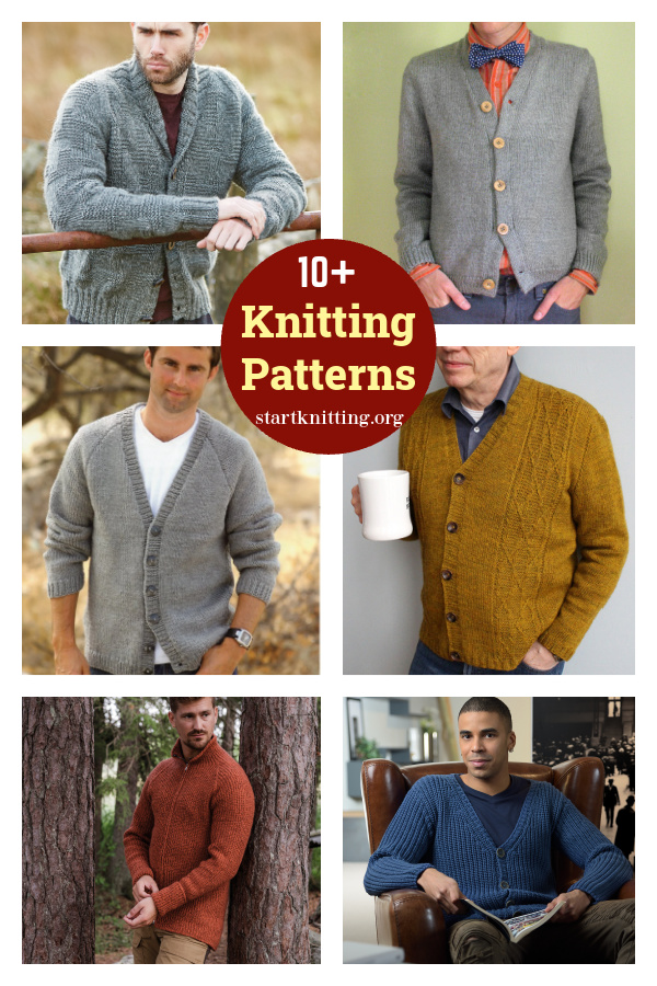 10+ Men's Cardigan Knitting Patterns 