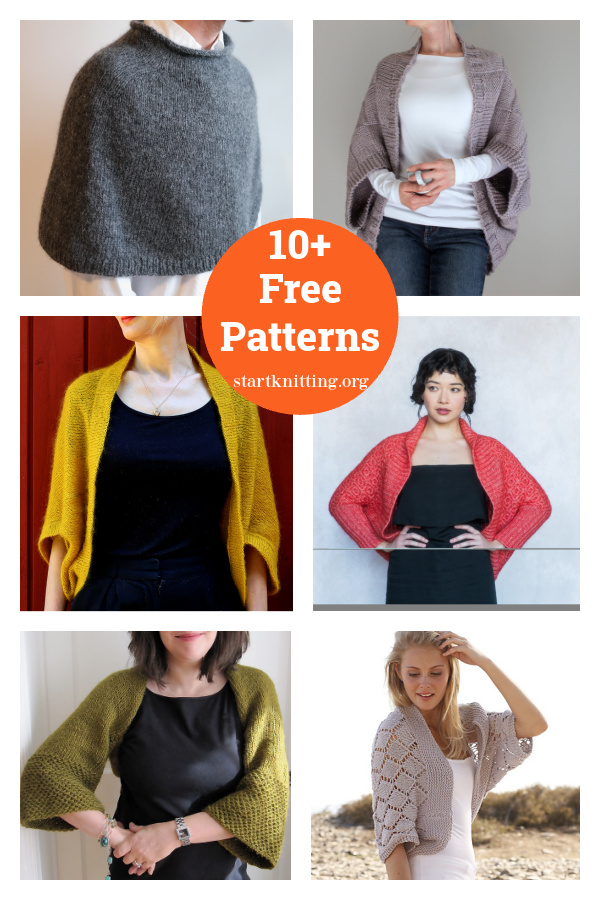 10+ Simple Shrug Free Knitting Patterns 