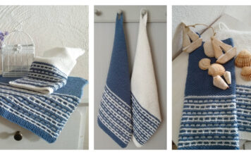 2 Color Combo Towel Free Knitting Pattern