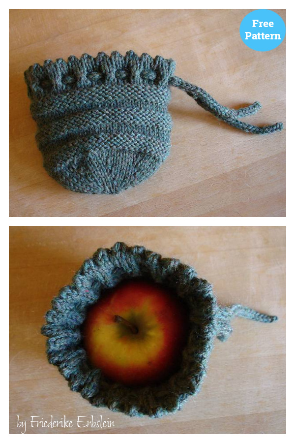 Fruit Cozies Apple Transport Bag Free Knitting Pattern