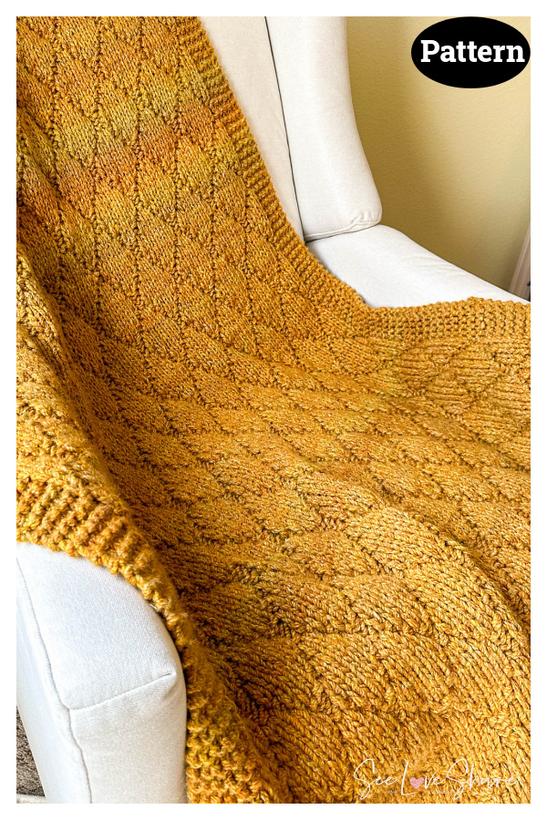 Easy Argyle Chunky Throw Knitting Pattern
