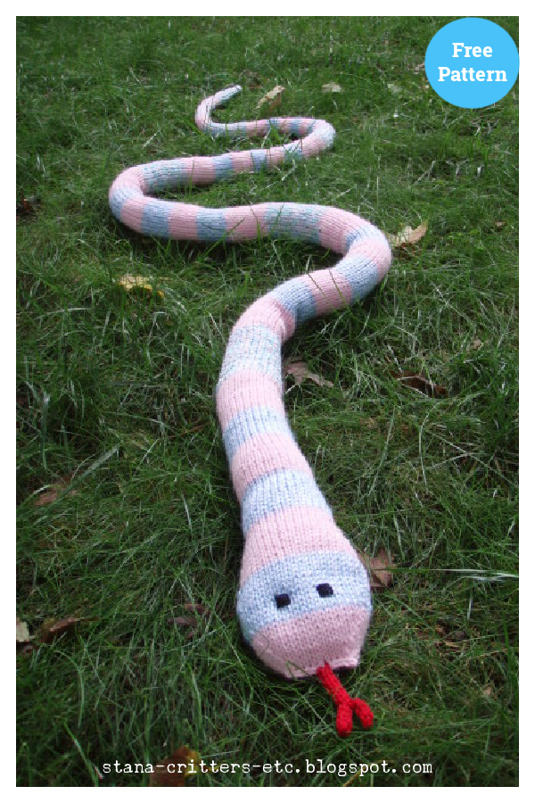 Funky Colored Snake Free Knitting Pattern