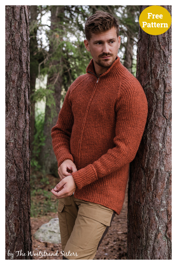 Gryten Men's jacket Free Knitting Pattern