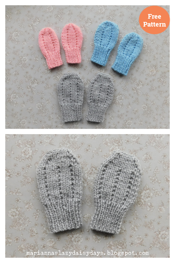 Jack & Jill Baby Mittens Free Knitting Pattern