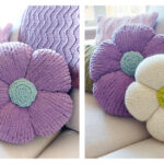 Plush Flower Pillow Free Knitting Pattern