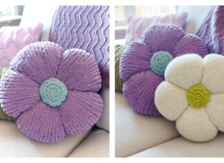 Plush Flower Pillow Free Knitting Pattern
