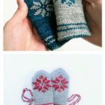 Reversible Snowflake Thumbless Baby Mittens Free Knitting Pattern