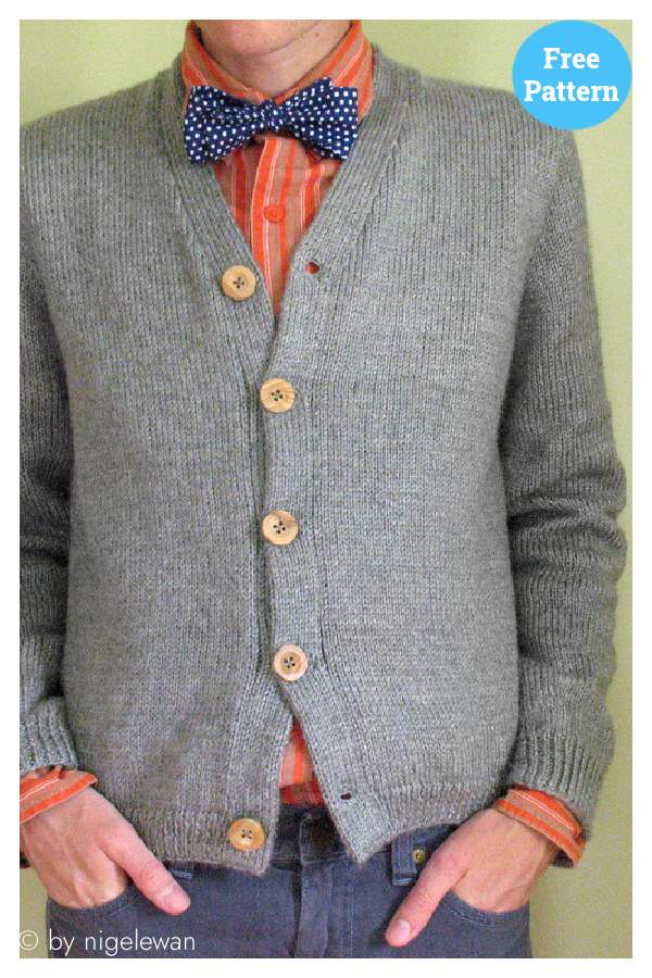 Rogers-esque Cardigan Jacket Free Knitting Pattern