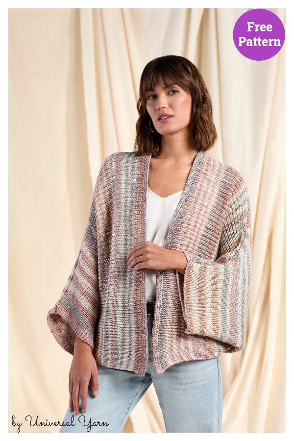 Sideways Ribbed Shrug Free Knitting Pattern