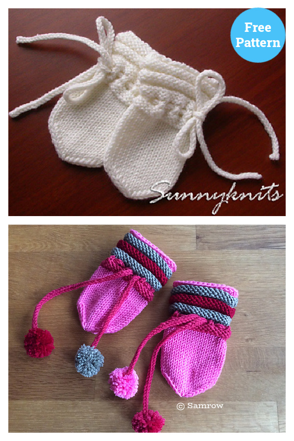 Soft Wave Baby Mittens Free Knitting Pattern