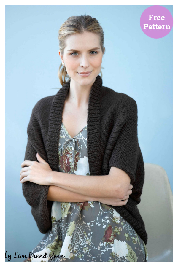 Stockinette Stitch Shrug Free Knitting Pattern