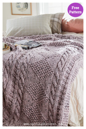 Textured Lap Throw Free Knitting Pattern