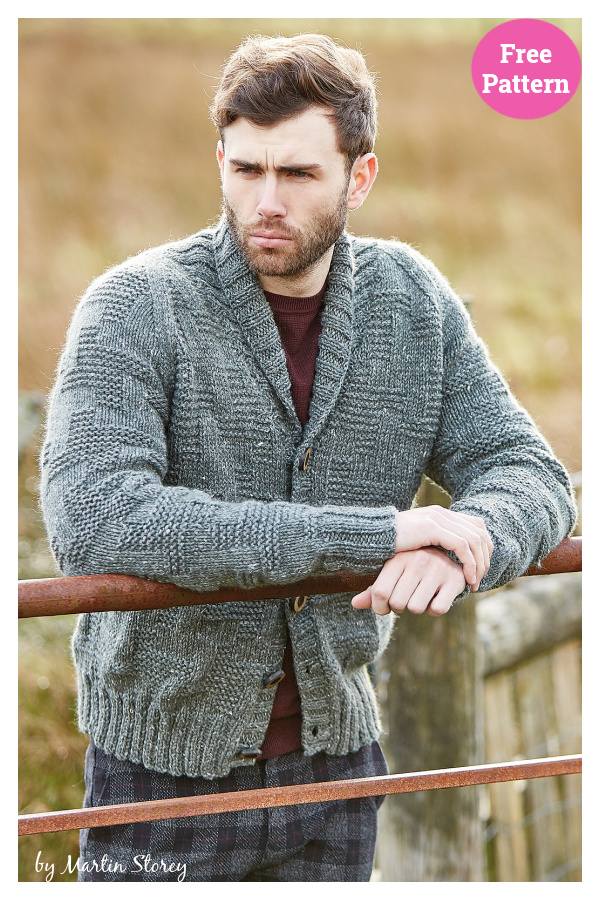 Thorpe Textured Cardigan Free Knitting Pattern