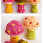 Toadstool Baby Rattle Free Knitting Pattern