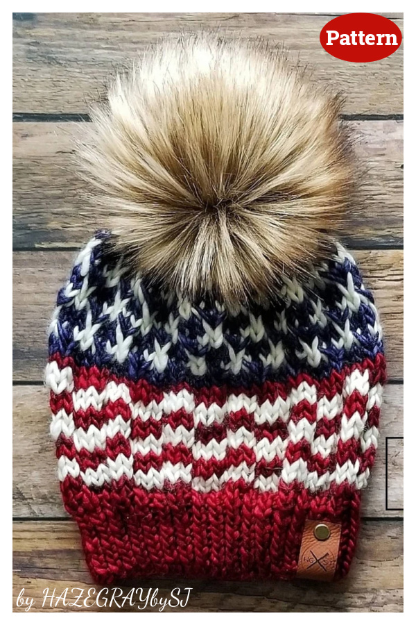 American Beanie Knitting Pattern