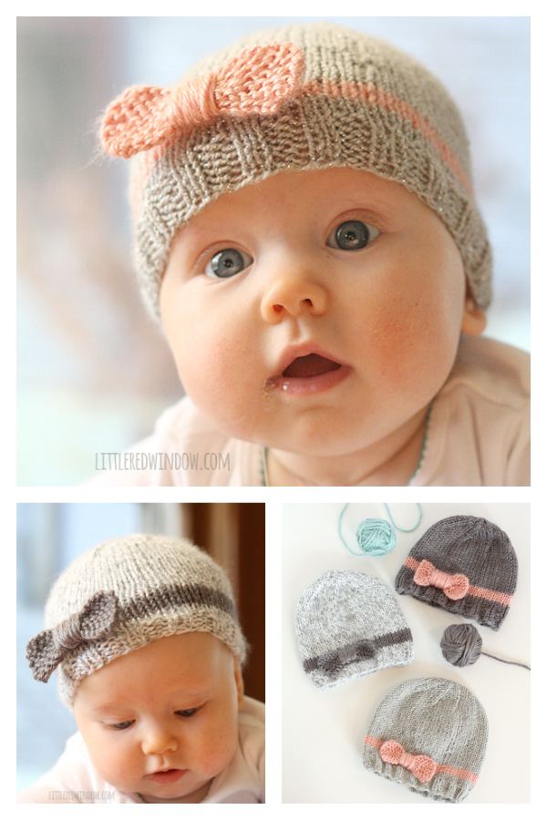 Bow Baby Hat Knitting Pattern