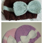 Bow Beanie Free Knitting Pattern