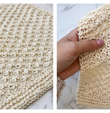 Double Moss Dishcloth Free Knitting Pattern