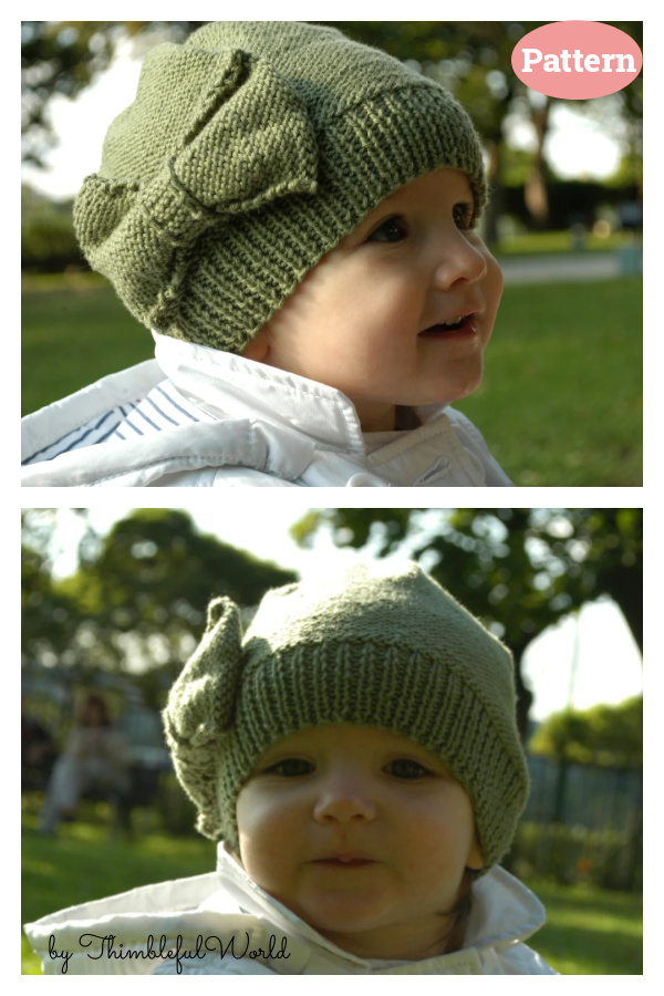 Kids Hat with Bow Knitting Pattern