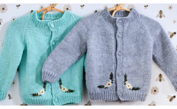 Little Floral Baby Cardigan Free Knitting Pattern