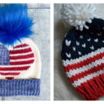 Patriotic Beanie Hat Knitting Patterns