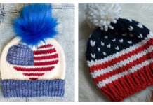 Patriotic Beanie Hat Knitting Patterns