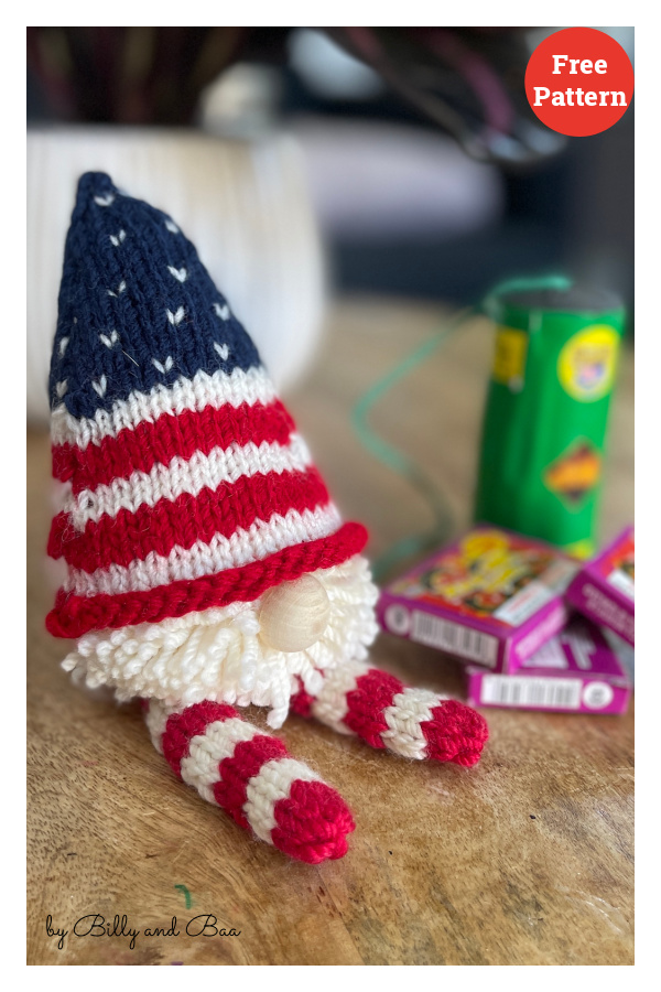 Star Spangled Gnome Free Knitting Pattern 