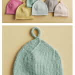 Top Knot Baby Hat Free Knitting Pattern