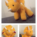 Triceratops Dinosaur Stuffed Toy Amigurumi Free Knitting Pattern