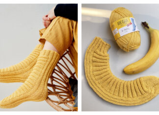 Banana Tube Socks Free Knitting Pattern