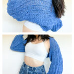 Bolero Shrug Free Knitting Pattern and Video Tutorial