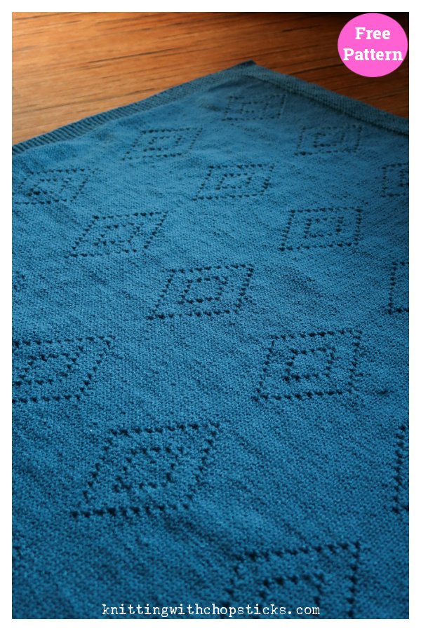 Diamond Blanket Free Knitting Pattern