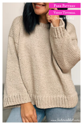 Easy Sweater Free Knitting Pattern And Video Tutorial Easy Sweater Free Knitting Pattern And Video Tutorial