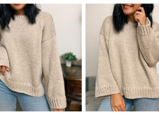 Easy Sweater Free Knitting Pattern and Video Tutorial