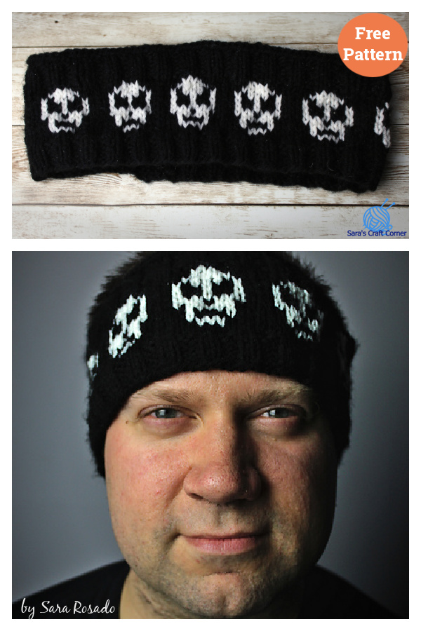 Little Skulls Headband Free Knitting Pattern