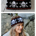 Scary Skulls Ear Warmer Knitting Pattern