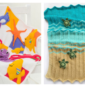 Sea Creatures Throw Blanket Knitting Patterns