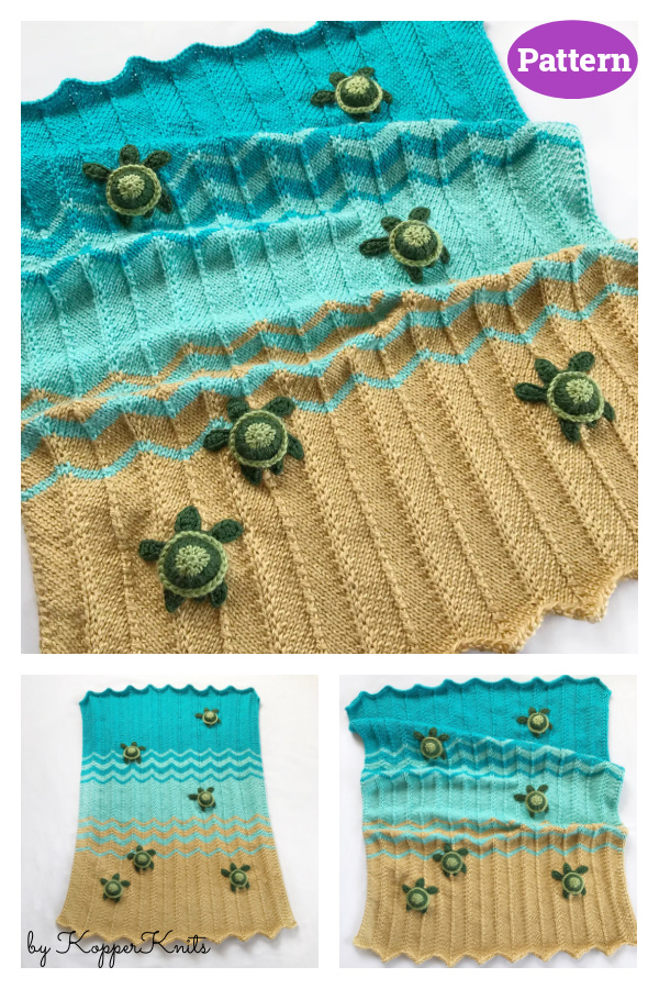 Sea turtle blanket Knitting Pattern