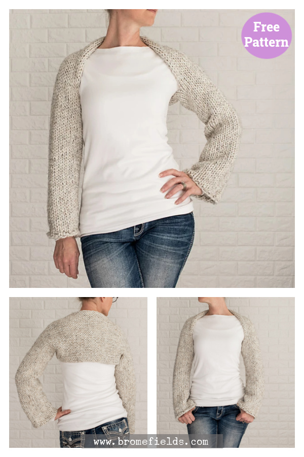 Shrug Sweater Crop Top Free Knitting Pattern