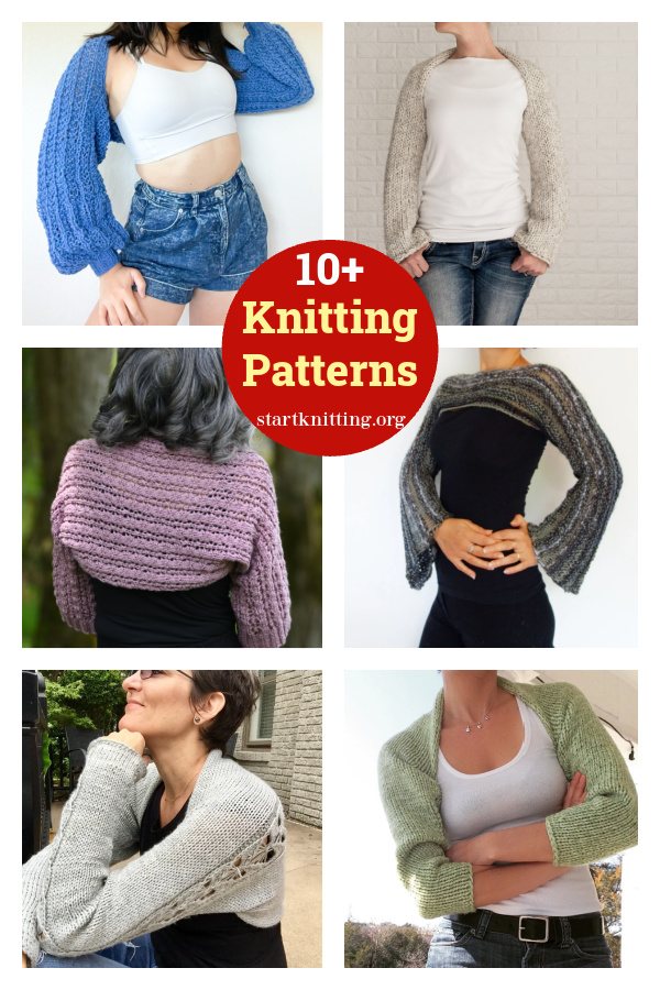 Shrug Sweater Crop Top Knitting Patterns 