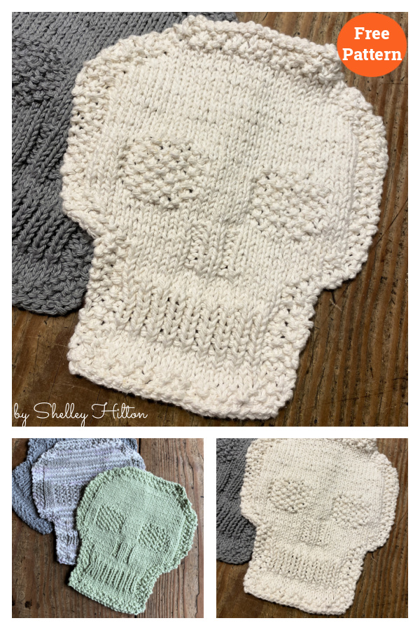 Skull Dishcloth Free Knitting Pattern