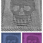 Skull Dishcloth or Afghan Square Free Knitting Pattern