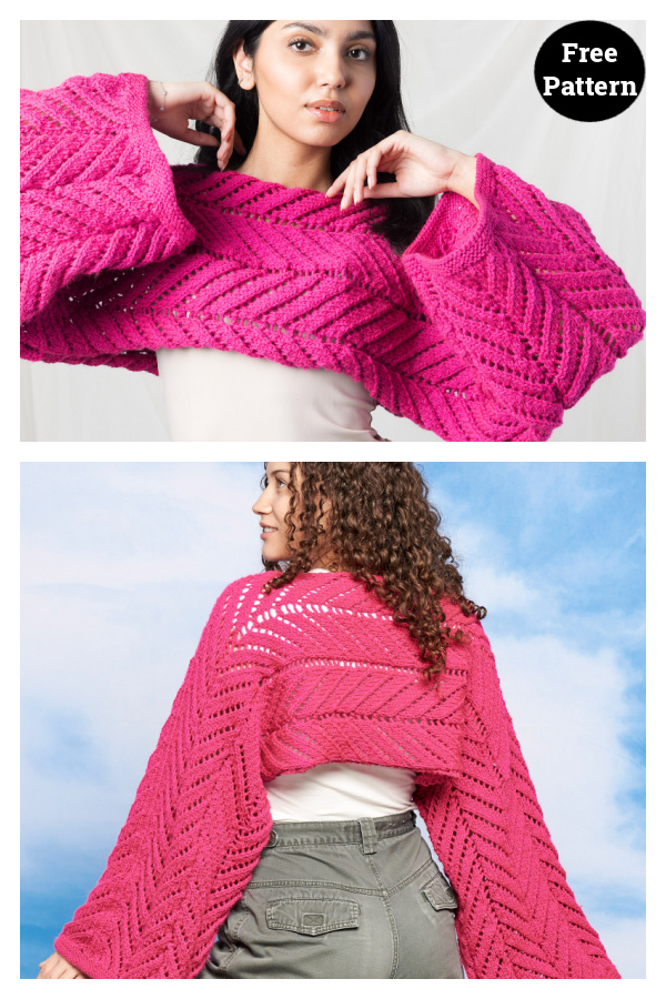 Sunray Panels Shrug Free Knitting Pattern