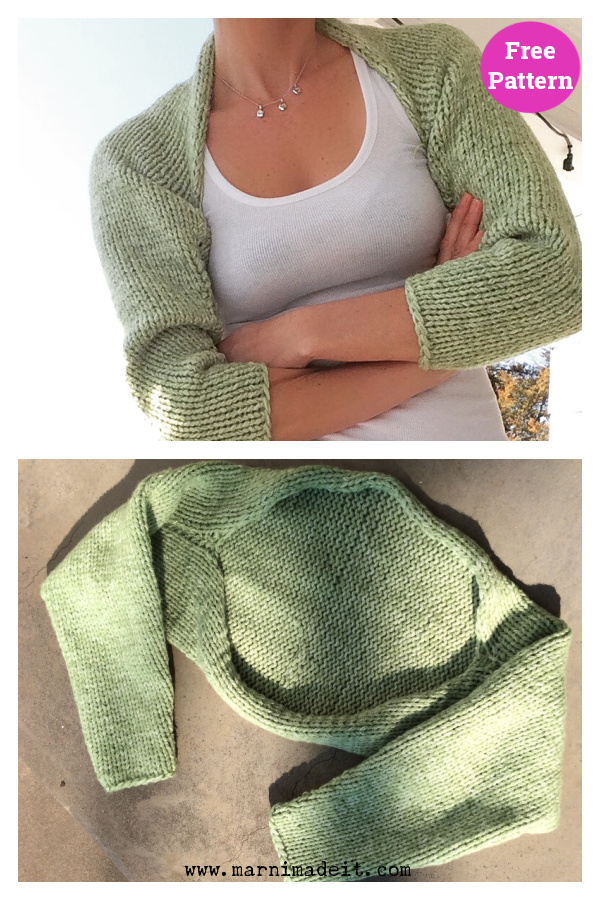 Super Simple Shrug Free Knitting Pattern